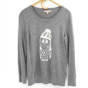 BANANA REPUBLIC Vintage Gray Owl Sweater Cardigan